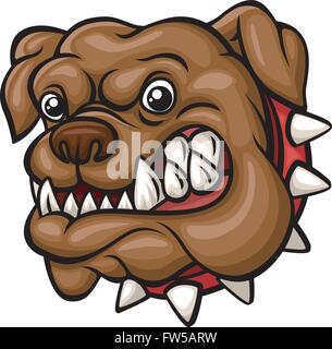 Angry cartoon bulldog head mascot Stock Vector