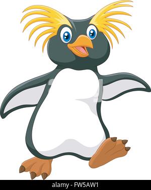 Happy cartoon penguin rockhopper Stock Vector