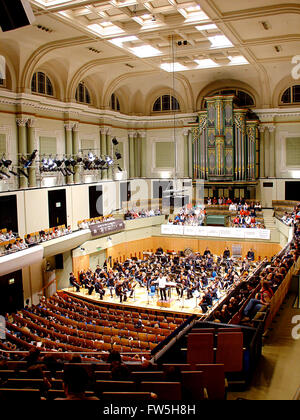 Dublin National Concert Hall, Ireland. View of stage taken from back of ...