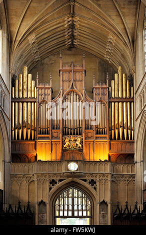 the organ in St Luke's church, Sydney St, Chelsea, London, SW3; built 1820-4. Charles Dickens, English novelist, married Catherine Hogarth here, 2nd April 1836. Original organ by Nichols, first played by Thomas Attwood (1765-1838), Organist to the Queen at St Paul's Cathedral. Current organ, 1932, John Compton. Case, mostly original, 1824. Designed by Savage, it incorporates the likeness of the church tower into its facade.Ê The rows of large pipes at either side, added at the end of the 19th century. The instrument was used in its early days by the BBC for recordings of organ recitals by Marc Stock Photo