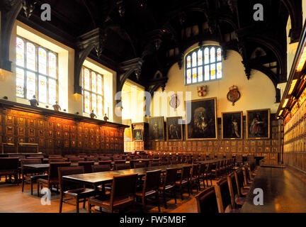the Middle Temple Hall, built in 1570, London Inns of Court, with a High Table presented by Queen Elizabeth I, and where the first performance was given, 1602, of Shakespeare's Twelfth Night. The Temple was widely described by Charles Dickens in such novels as Barnaby Rudge, Great Expectations, and Our Mutual Friend. Stock Photo