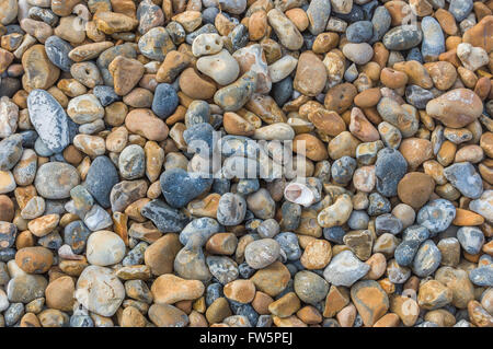 Brighton Beach, detailed view of pebbles from above Stock Photo