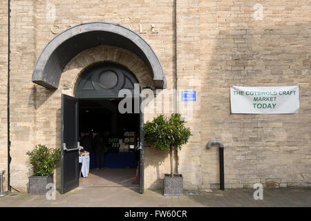 Refurbished Corn Hall and Corn Hall Arcade in Market Place, Cirencester, Gloucestershire, UK Stock Photo