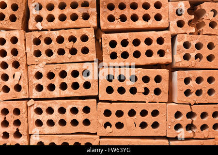 bricks at the construction site - top view Stock Photo