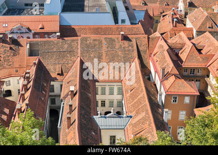 Graz aerial downtown cityscape, Austria Stock Photo