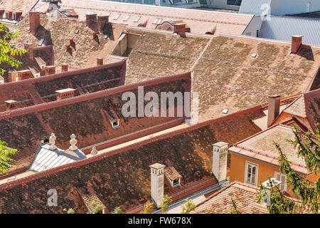 Graz aerial downtown cityscape, Austria Stock Photo