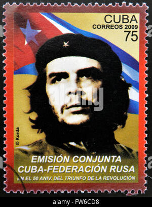 CUBA - CIRCA 2009: a stamp printed in Cuba showing an image of Ernesto Che Guevara, circa 2009. Stock Photo