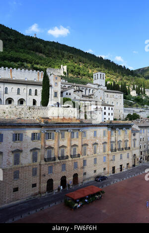 Piazza Grande in medieval town of Gubbio, Umbria,Italy Stock Photo