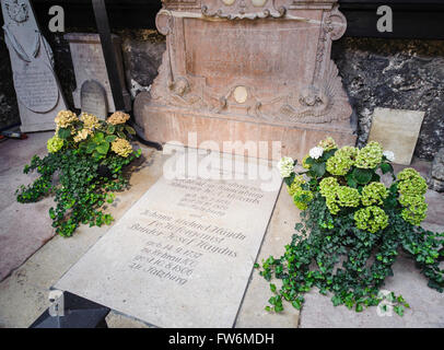 Grave of Nannerl Mozart and Michael Haydn. Maria Anna Walburga Ignatia Mozart (30 July 1751 Ð 29 October 1829), called Marianne Stock Photo
