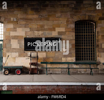 Pickering Train Station platform Stock Photo