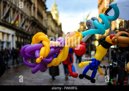 A Balloon Seller Stand in Glasgow City Centre Stock Photo
