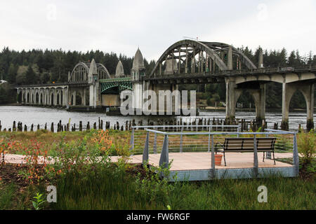 Pacific Coastal Highway (US-101) bridge in Florence Stock Photo