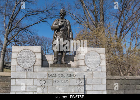 Dr. J. Marion Sims Statue, Central Park, NYC, USA Stock Photo