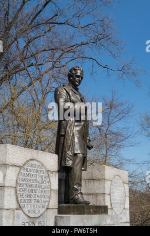 Dr. J. Marion Sims Statue, Central Park, NYC, USA Stock Photo