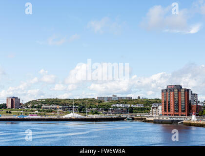 View of Hilton in Saint John, New Brunswick from the Sea Stock Photo