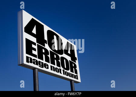 Page not found sign for missing web pages. Stock Photo