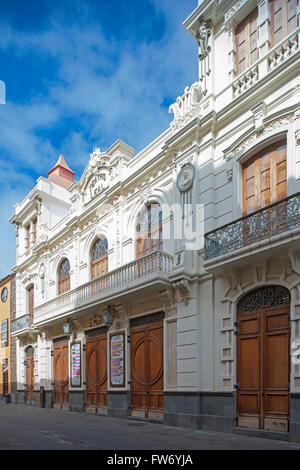 Spanien, Teneriffa, San Christobal de La Laguna, Calle Obispo Rey Redondo, Teatro Leal Stock Photo