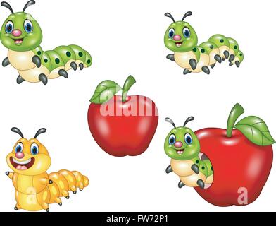 Cartoon funny Caterpillar collection set Stock Vector Image & Art - Alamy
