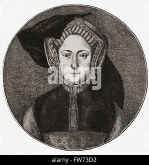 Catherine of Aragon, also spelled Katherine, 1485-1536.  Spanish born first wife of King Henry VIII of England.