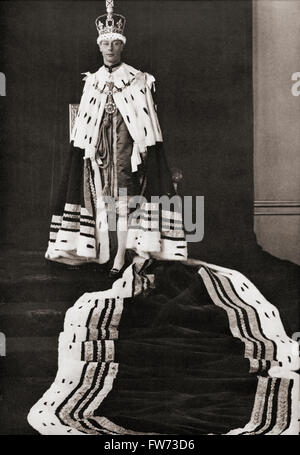 George VI, 1895 – 1952.  Seen here the day of his coronation, 12 May, 1937.  King of the United Kingdom. Stock Photo