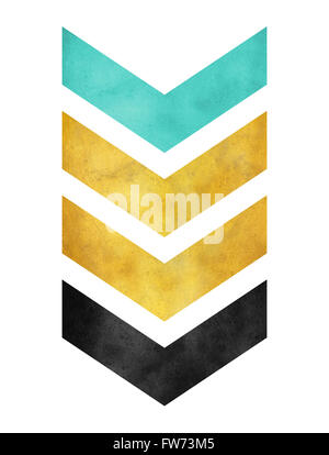 green gold and black chevron stripes Stock Photo