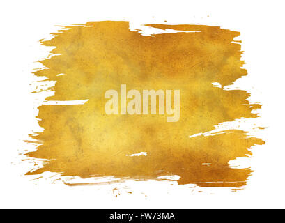 gold texture paint in white background Stock Photo