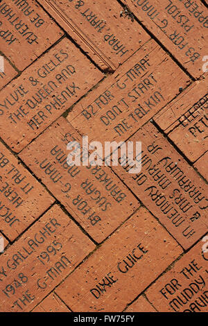 Inscribed bricks, Delta Blues Museum, Clarksdale, Mississippi, USA Stock Photo