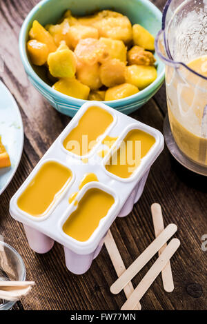 Homemade popsicle, summer refreshin treat lolly,from exotic fruits Stock Photo