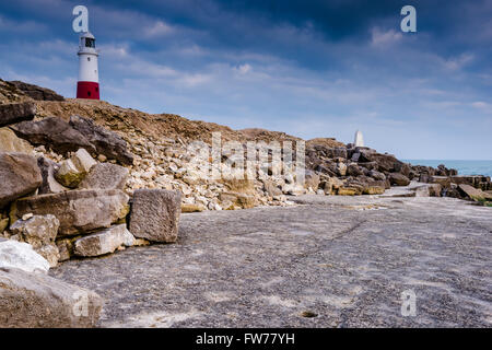 Portland Bill Lighthouse in Dorset, UK Stock Photo