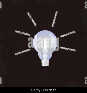 Nice Idea Glowing Lightbulb. Vector concept Stock Vector
