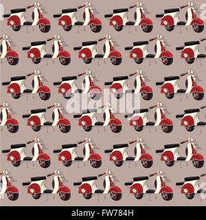 vintage motorbike pattern Stock Vector