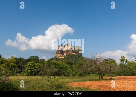 Landscape with Lion's Rock in Sigiriya Stock Photo