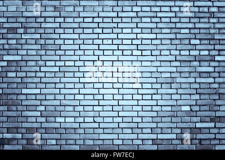 blue weathered brick wall background Stock Photo