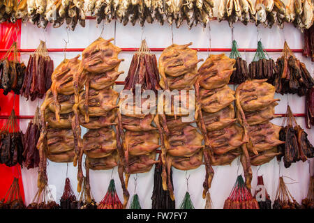 Duck for sale on the market in Chinatown, Singapore. Stock Photo