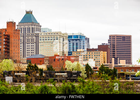 City skyline, Greensboro, North Carolina, USA. Stock Photo