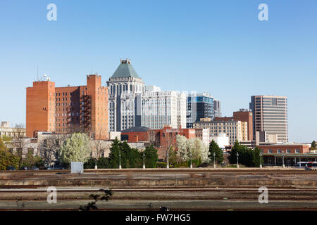 City skyline, Greensboro, North Carolina, USA. Stock Photo