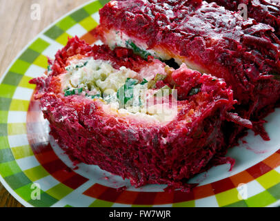beet roulade with vegetables and feta cheese Stock Photo - Alamy