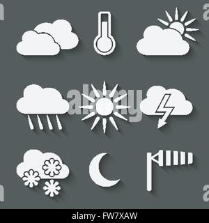 weather icons set - vector illustration. eps 10 Stock Vector