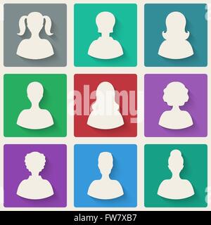 woman avatar icons - vector illustration. eps 10 Stock Vector