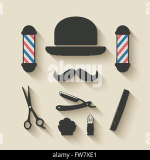 barber icon set - vector illustration. eps 10 Stock Vector