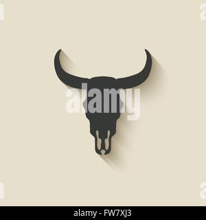 bull skull icon - vector illustration. eps 10 Stock Vector