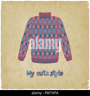 cute sweater old background - vector illustration. eps 10 Stock Vector