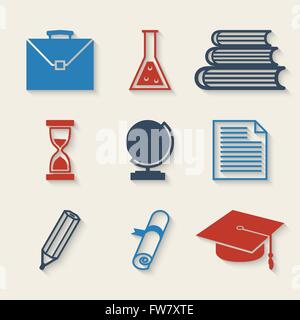 Education icons set - vector illustration. eps 10 Stock Vector