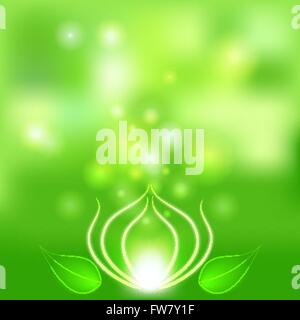 green leaves blurred background - vector illustration. eps 10 Stock Vector