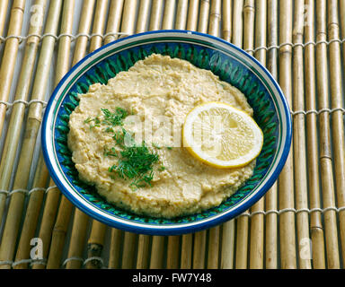 Limon Soslu Humus - Hummus with Lemon Sauce Stock Photo