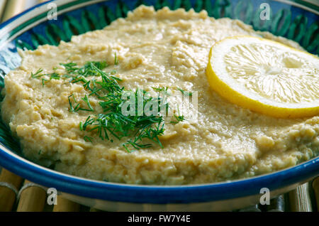 Limon Soslu Humus - Hummus with Lemon Sauce Stock Photo