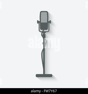 retro microphone icon - vector illustration. eps 10 Stock Vector