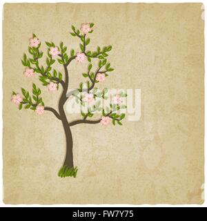 pink flowers blossom tree - vector illustration. eps 10 Stock Vector