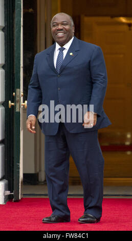 Washington, District of Columbia, USA. 31st Mar, 2016. Ali Bongo Ondimba, President of Gabonese Republic arrives for the working dinner for the heads of delegations at the Nuclear Security Summit on the South Lawn of the White House in Washington, DC on Thursday, March 31, 2016.Credit: Ron Sachs/Pool via CNP Credit:  Ron Sachs/CNP/ZUMA Wire/Alamy Live News Stock Photo