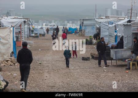 Tazade refugee camp near Kalar city (North Iraq), home to few thousand suni Arab Iraqi Stock Photo